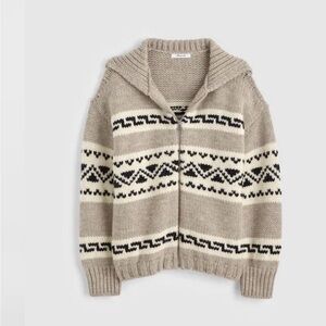 Madewell Fair Isle zip front Cardigan jacket in wool, size small